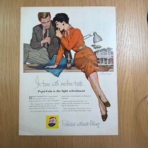 1950s Pepsi "In Tune With Modern Taste" Light Refreshment Ad (Edge Tear)